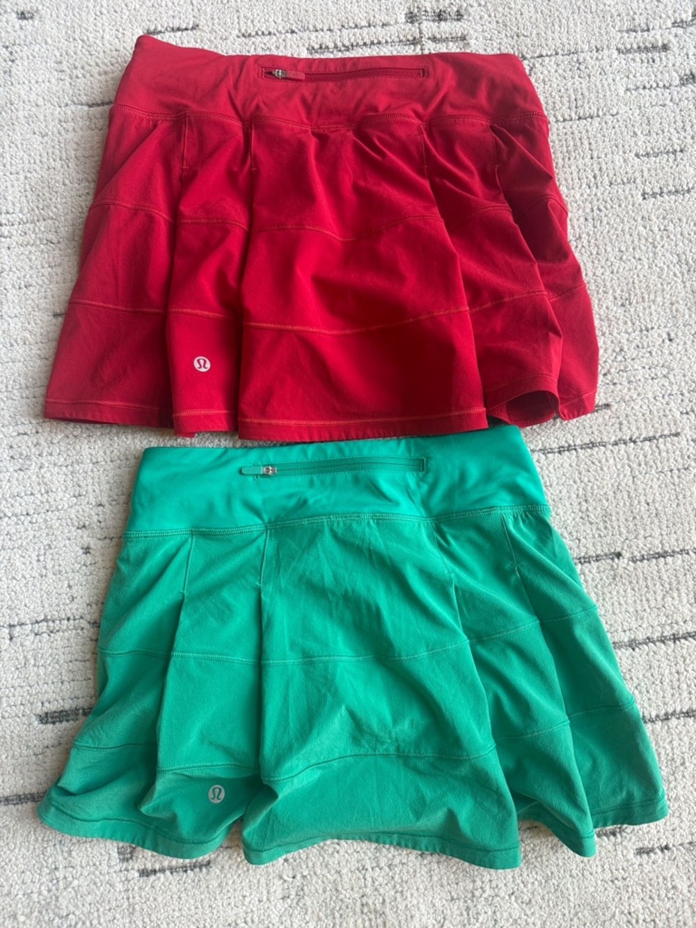 lululemon athletica Red and Teal Athletic Skirts (2 Pack)